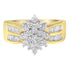 10K Yellow Gold 1.0 Cttw Marquise Composite Diamond Cluster Cocktail Ring (H-I Color, SI2-I1 Clarity) - Size 7 by Bids.com