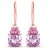 4.90 Carat Genuine Pink Amethyst and Rhodolite .925 Sterling Silver Earrings  DestGlow
