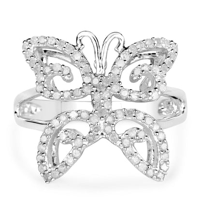 0.58 Carat Genuine White Diamond .925 Sterling Silver Ring by Bids.com