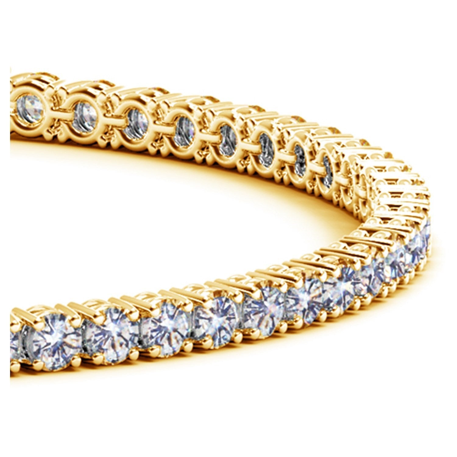 Lab Grown Round Diamond Tennis Bracelet in 14k Yellow Gold (5 cctw F/G VS2/SI1) by Bids.com