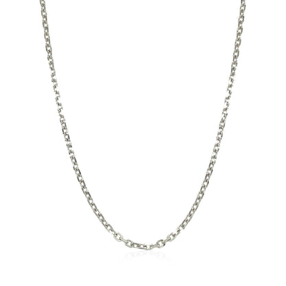 14k White Gold Diamond Cut Cable Link Chain 1.8mm by Bids.com