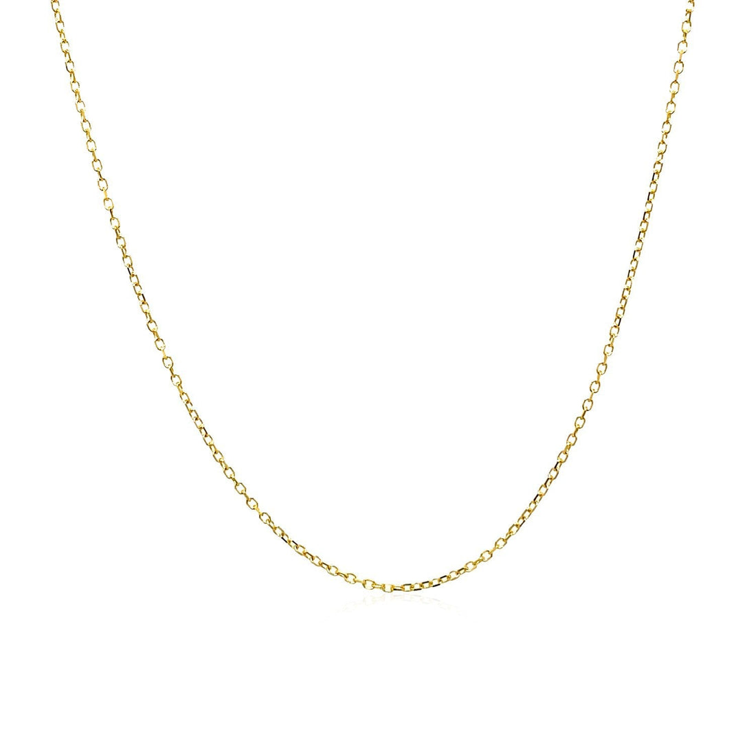 14k Yellow Gold Diamond Cut Cable Link Chain 0.8mm by Bids.com