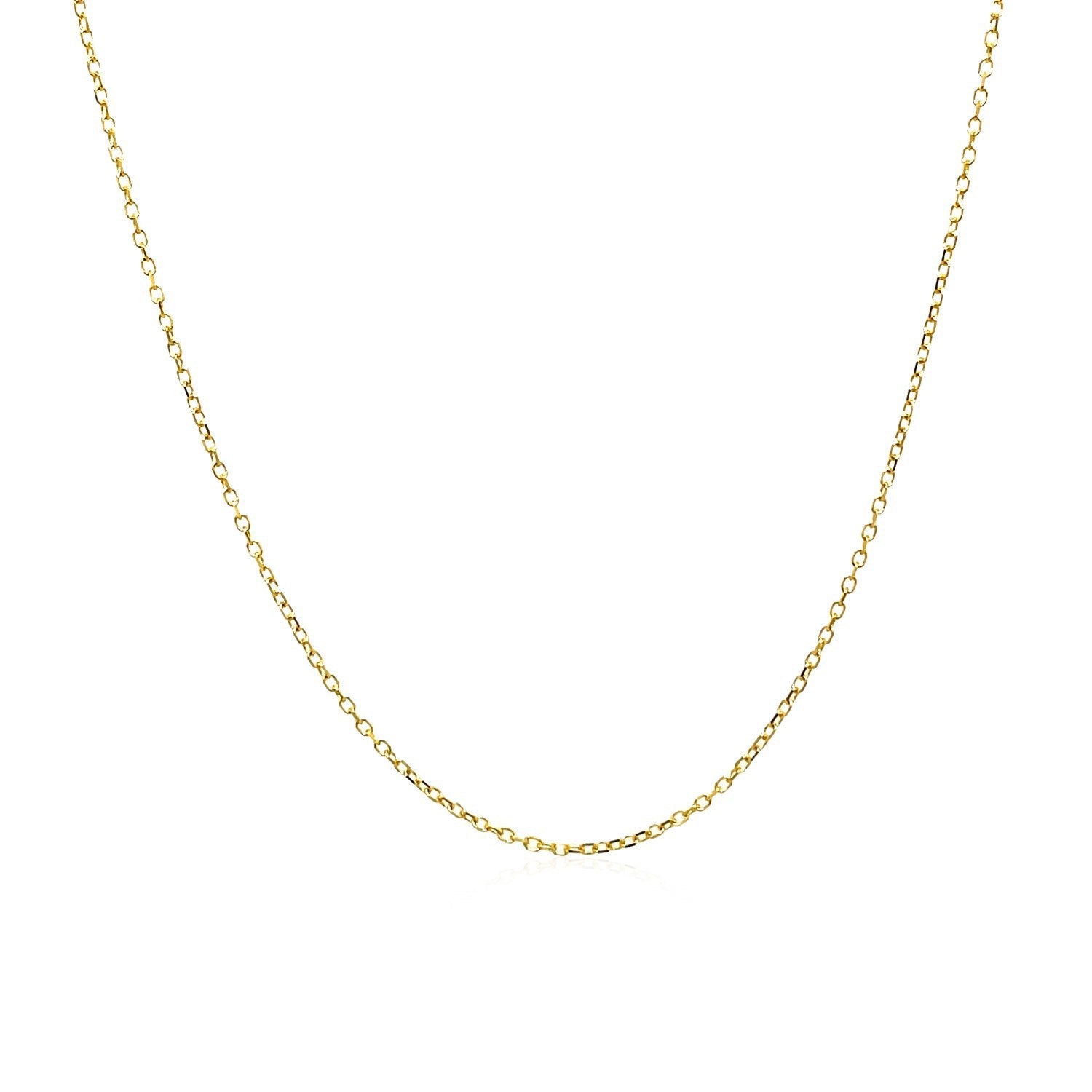 14k Yellow Gold Diamond Cut Cable Link Chain 0.8mm by Bids.com