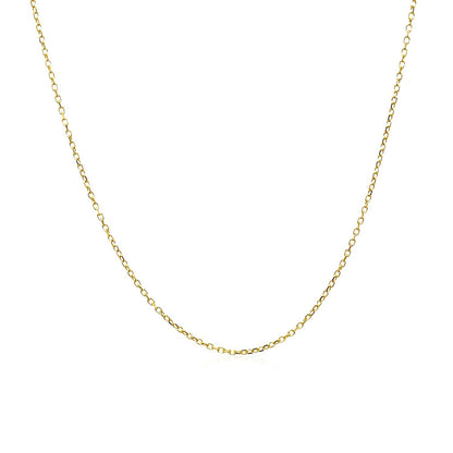 14k Yellow Gold Diamond Cut Cable Link Chain 0.8mm by Bids.com