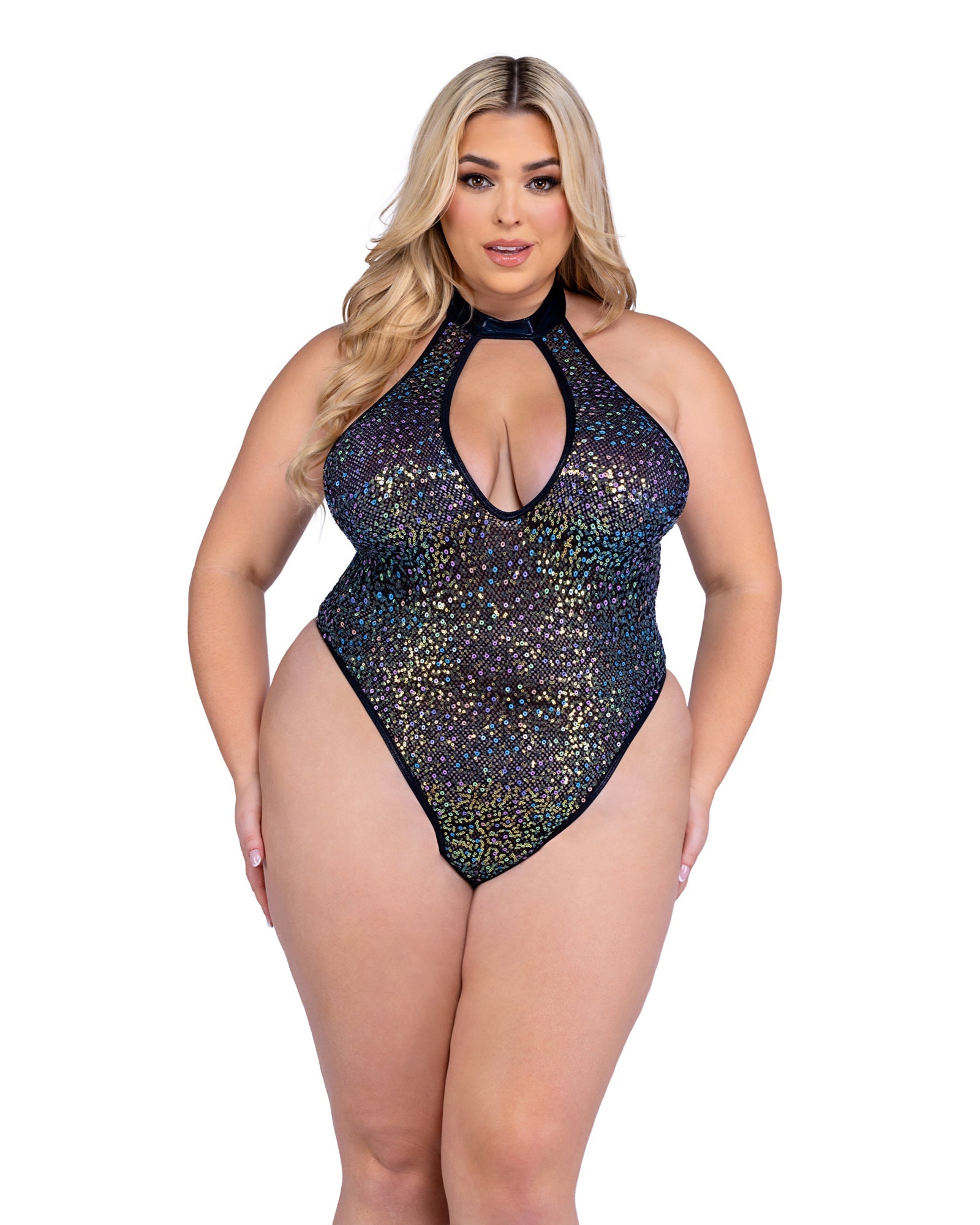 GlitterGlam Keyhole Mesh Romper 