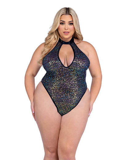 GlitterGlam Keyhole Mesh Romper 