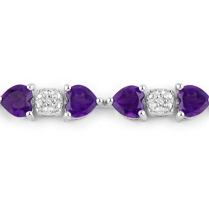 9.56 Carat Genuine Amethyst and White Diamond .925 Sterling Silver Bracelet by Bids.com