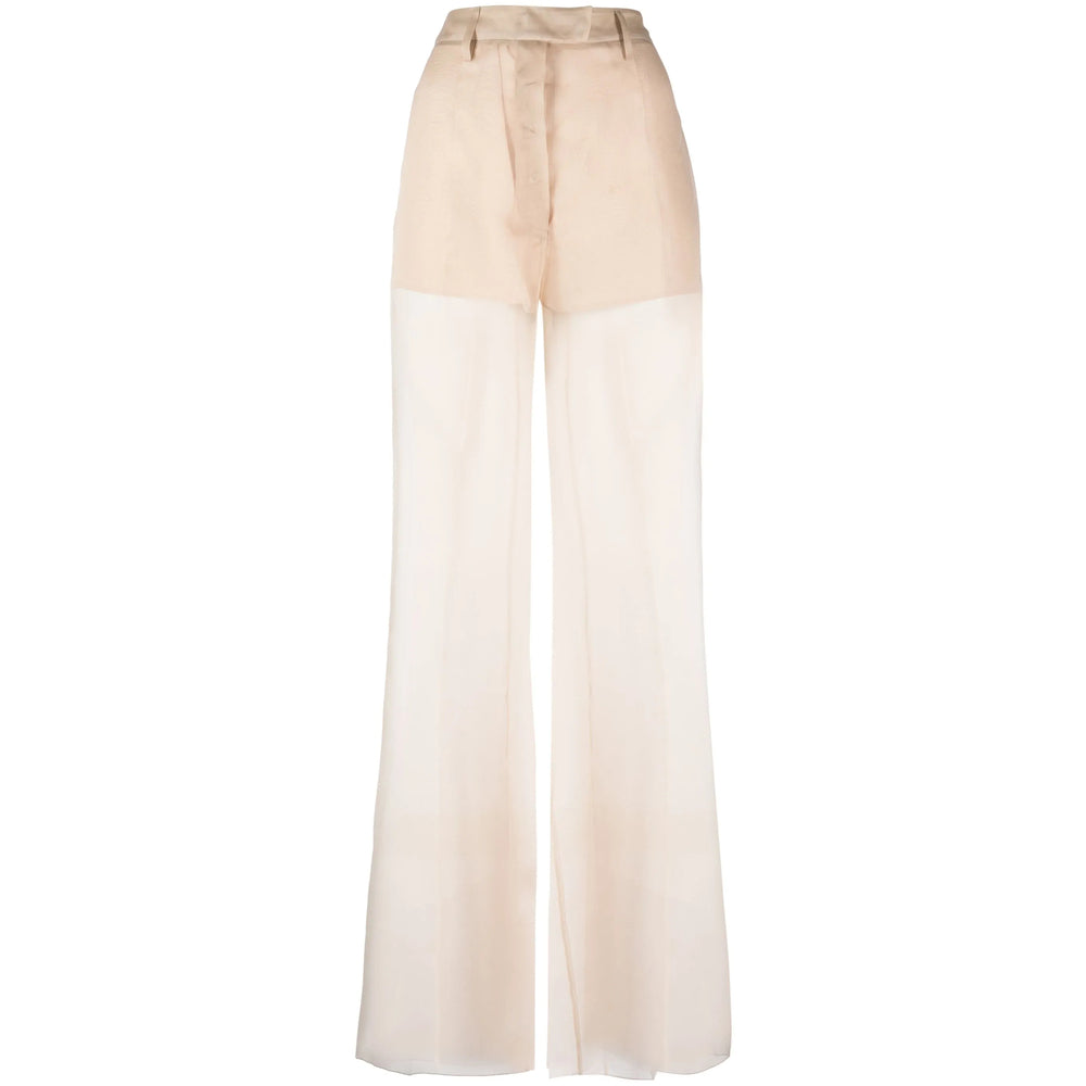 Prada Neutrals Trousers - Flared Trousers Women by Luosophy