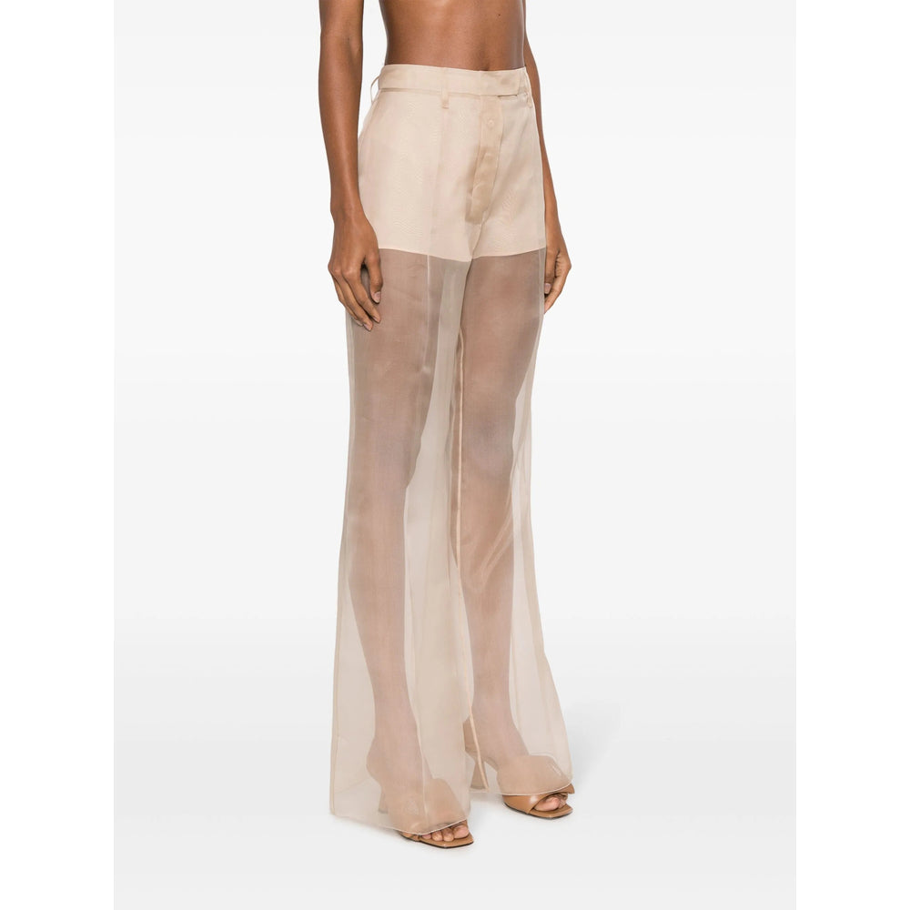 Prada Neutrals Trousers - Flared Trousers Women by Luosophy