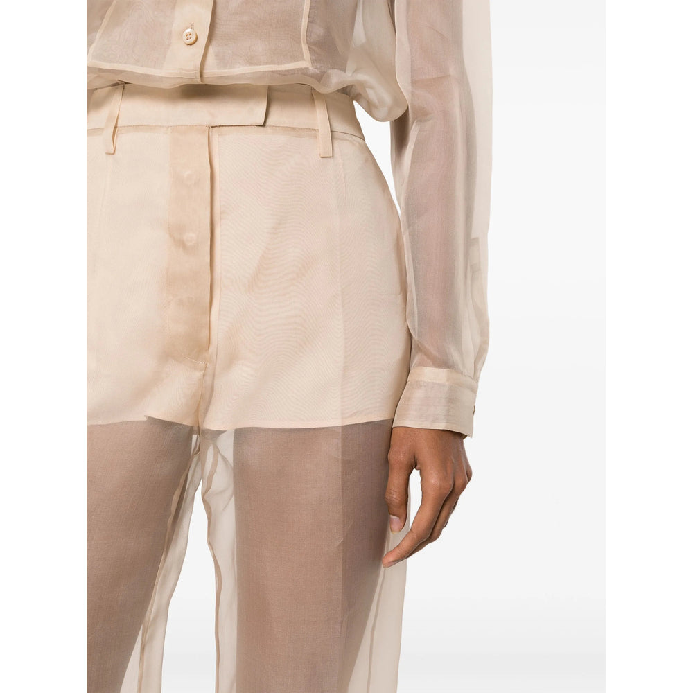 Prada Neutrals Trousers - Flared Trousers Women by Luosophy