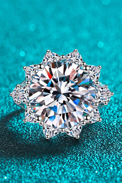 10 Carat Sparkala™ Flower-Shaped Ring (Rhodium Over Pure Sterling Silver) by Sparkala