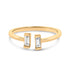 14K Yellow Gold Plated Sterling Silver 1/5 Cttw Baguette Diamond Open Band Ring by Bids.com
