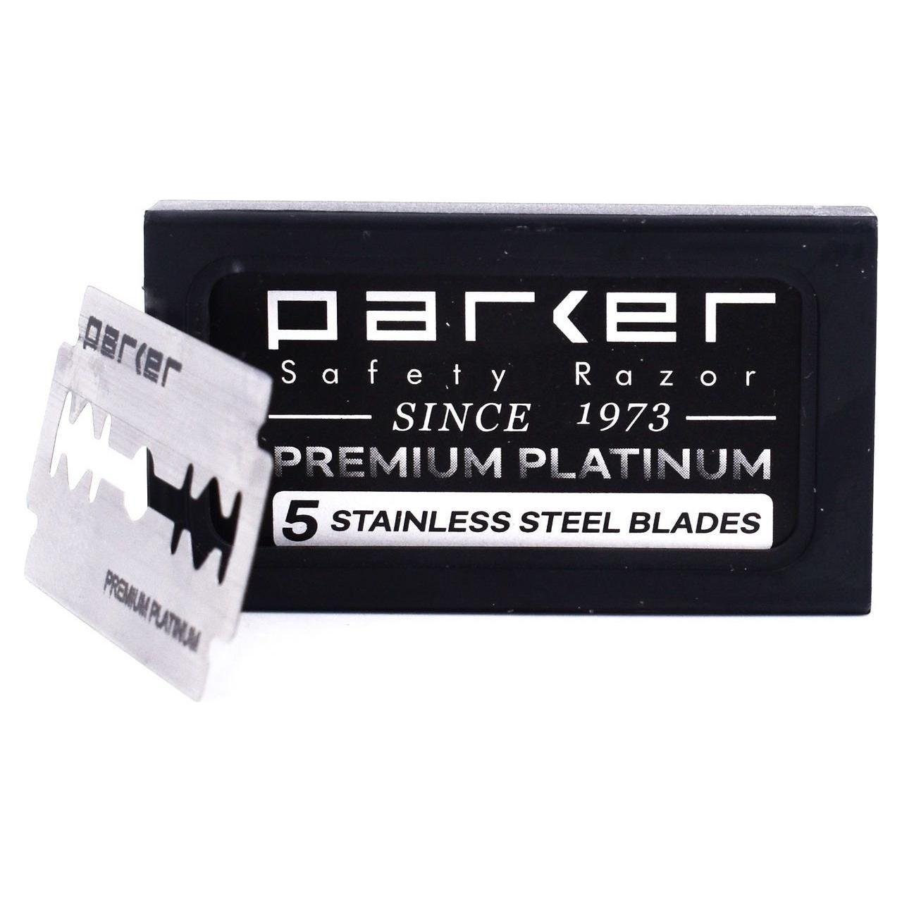 Parker Premium Platinum Stainless Steel DE Razor Blade - 5 Blades by Pasteur Pharmacy