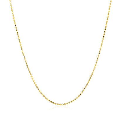 14k Yellow Gold Diamond Cut Bead Chain 1.0mm by Bids.com