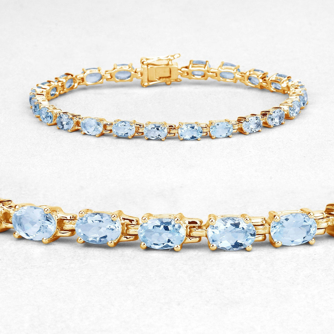 11.22 Carat Genuine Blue Topaz .925 Sterling Silver Bracelet  DestGlow