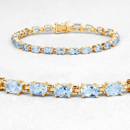 11.22 Carat Genuine Blue Topaz .925 Sterling Silver Bracelet  DestGlow