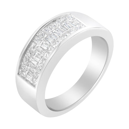 14K White Gold Princess and Baguette-cut Diamond Ring (1.0 Cttw, H-I Color, VS2-SI1 Clarity) - Size 6 by Bids.com