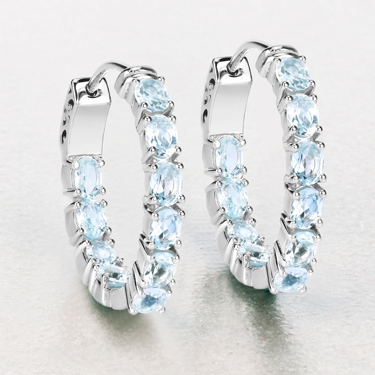 3.80 Carat Genuine Blue Topaz .925 Sterling Silver Earrings  DestGlow