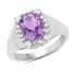 2.13 Carat Genuine Amethyst and White Topaz .925 Sterling Silver Ring by Bids.com