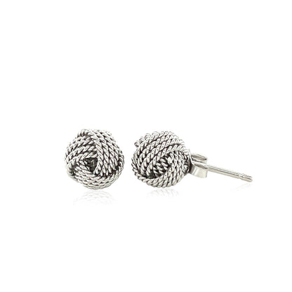 Sterling Silver Textured Love Knot Stud Style Earrings by Bids.com