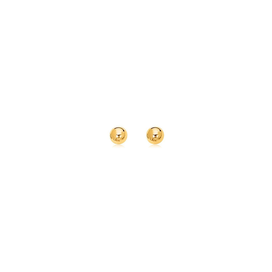 14k Yellow Gold Polished Round Stud Earrings by Bids.com