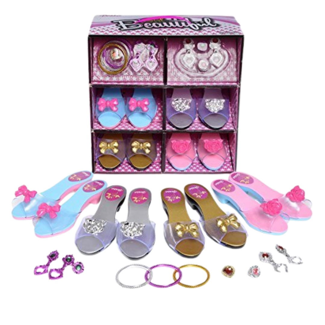 Little Princess Boutique Dress Up Shoes &amp; Jewelry Set (4 Pairs) by Farmacias Savia