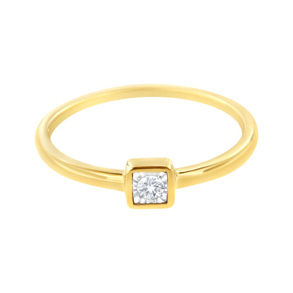14K Yellow Gold Plated .925 Sterling Silver 1/20 cttw Miracle Set Diamond Promise Ring (J-K Color, I1-I2 Clarity) - Size 6  DestGlow