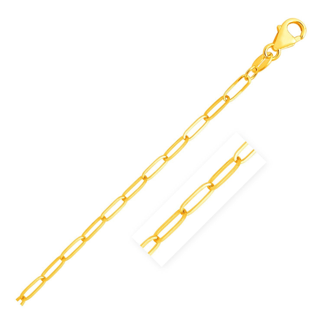 14K Yellow Gold Paperclip Bracelet (4.0mm) by Bids.com
