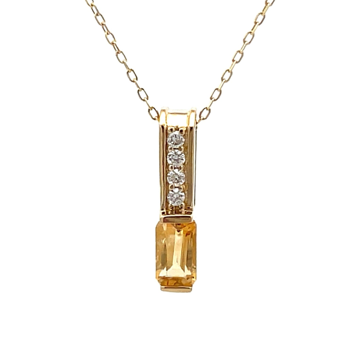 .06ct Citrine Diamond Fashion Pendants 10KT Yellow Gold by Bids.com