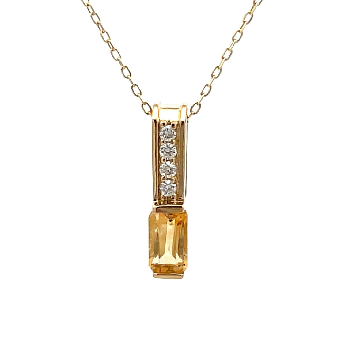 .06ct Citrine Diamond Fashion Pendants 10KT Yellow Gold by Bids.com