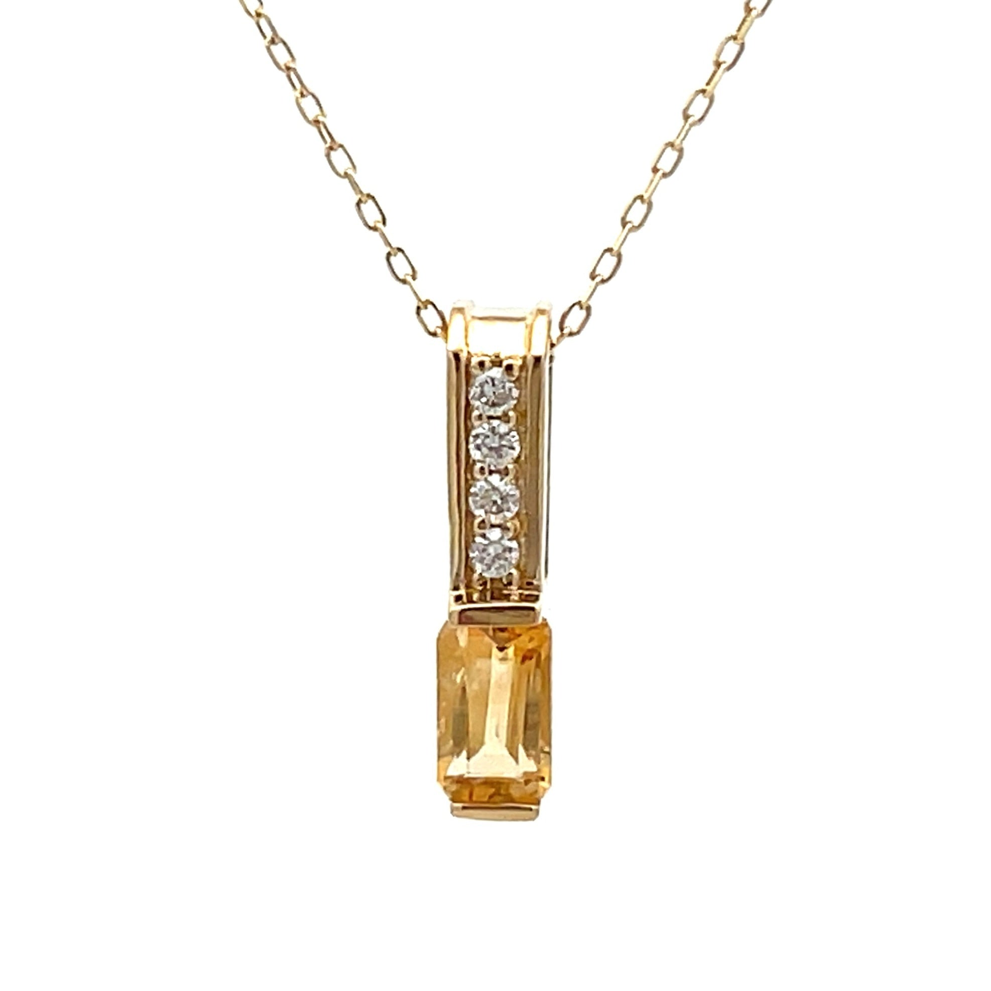 .06ct Citrine Diamond Fashion Pendants 10KT Yellow Gold by Bids.com