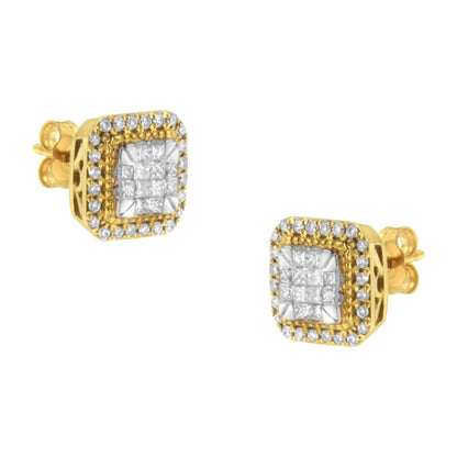 10KT Yellow Gold Diamond Stud Earrings (1/2 cttw, H-I Color, SI2-I1 Clarity) by Bids.com
