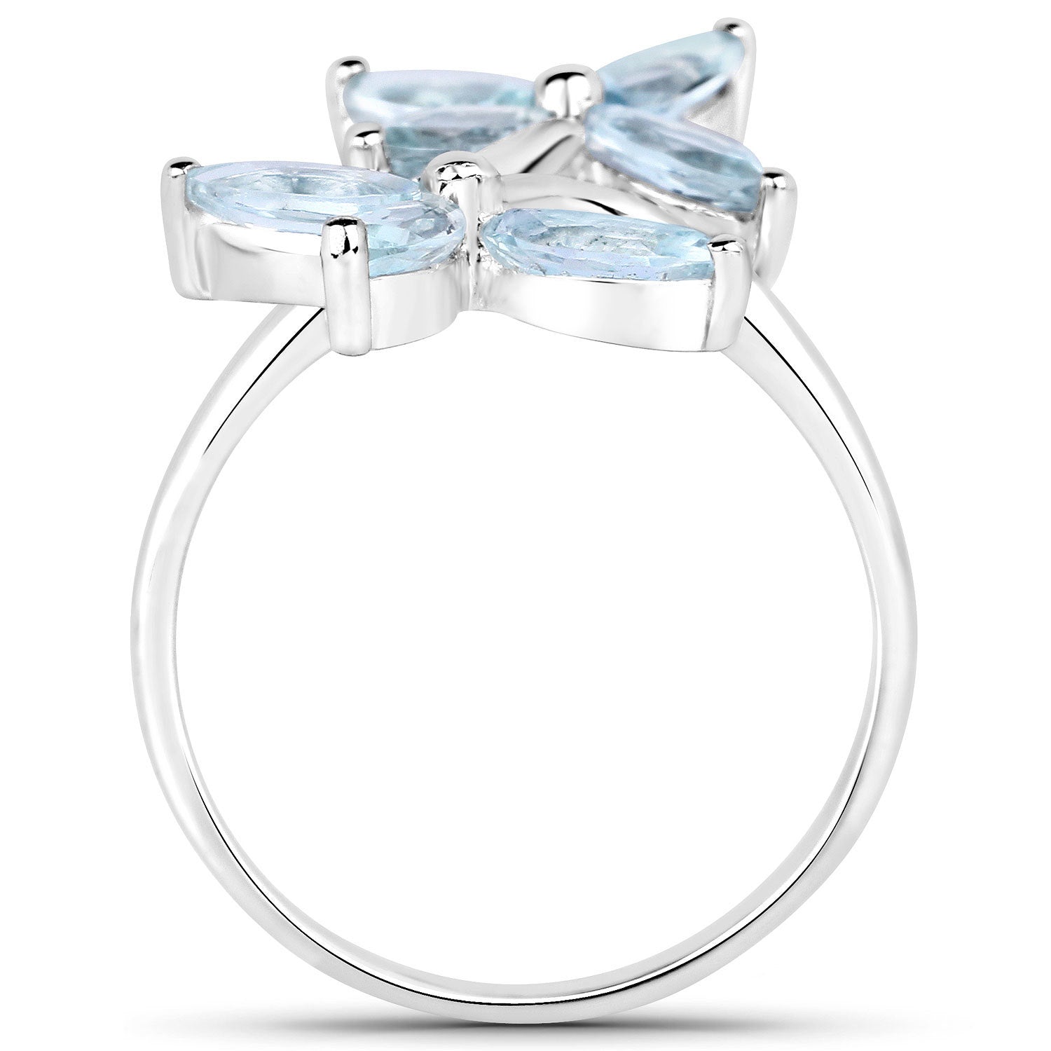 1.54 Carat Genuine Aquamarine .925 Sterling Silver Ring  DestGlow