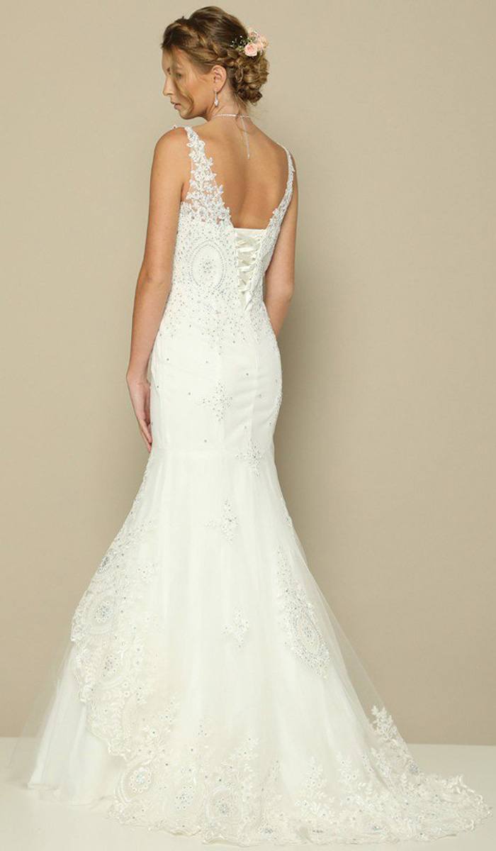 Juliet 654 Mermaid Gown Lace Up Back Embroidered by DiscountDressShop
