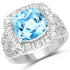 5.17 Carat Genuine Blue Topaz and White Topaz .925 Sterling Silver Ring by Bids.com