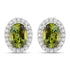 1.92 Carat Genuine Green Tourmaline and White Diamond 14K White Gold Earrings by Bids.com