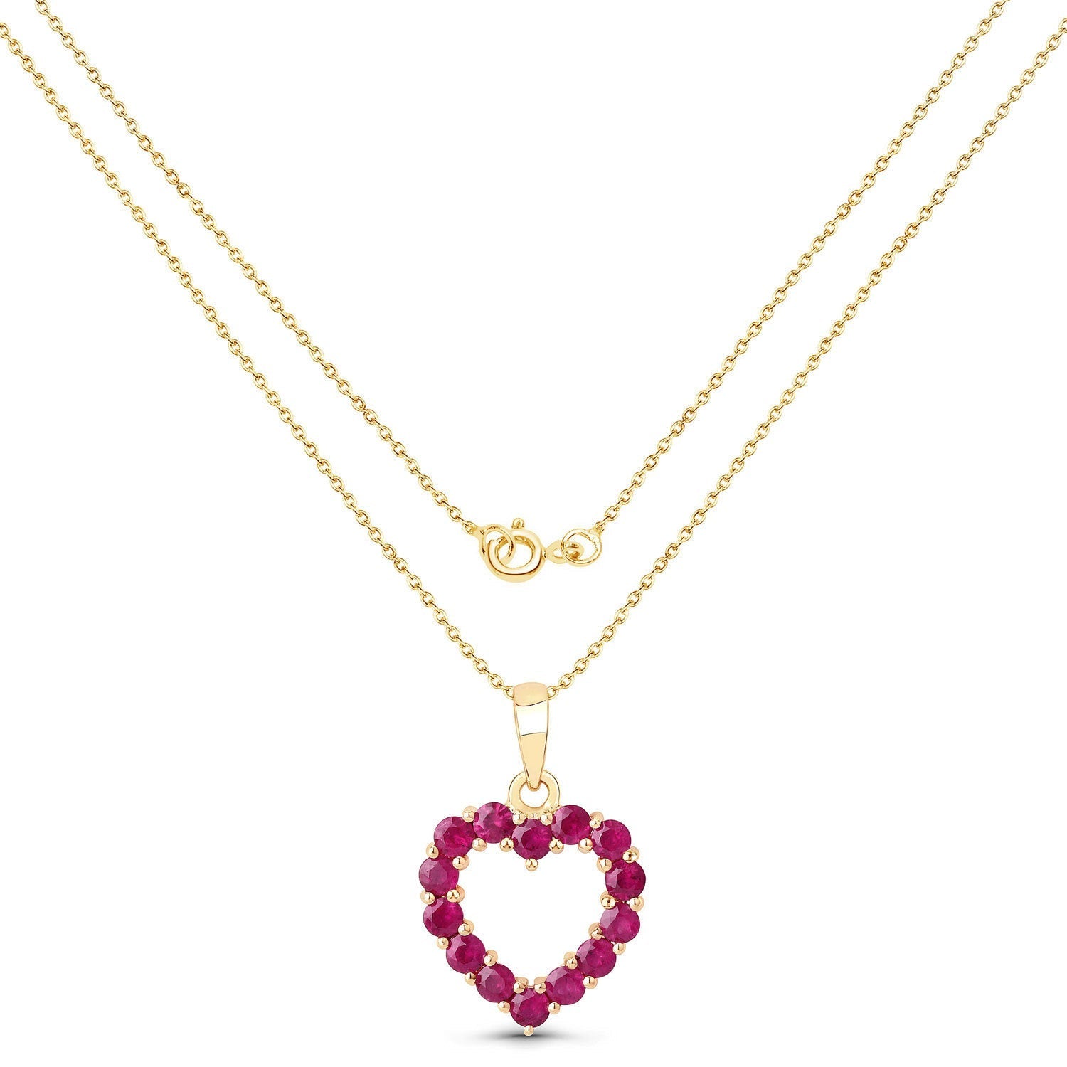 0.43 Carat Genuine Ruby 10K Yellow Gold  Pendant  DestGlow
