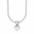 Sterling Silver Rhodium Plated Rolo Chain Necklace with a Heart Toggle Charm by Bids.com