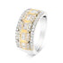 10K White and Yellow Gold 1.00 Cttw Baguette and Round cut Diamond Art Deco Multi-Row Ring Band (I-J Color, I1-I2 Clarity) - Ring Size 7 by Bids.com