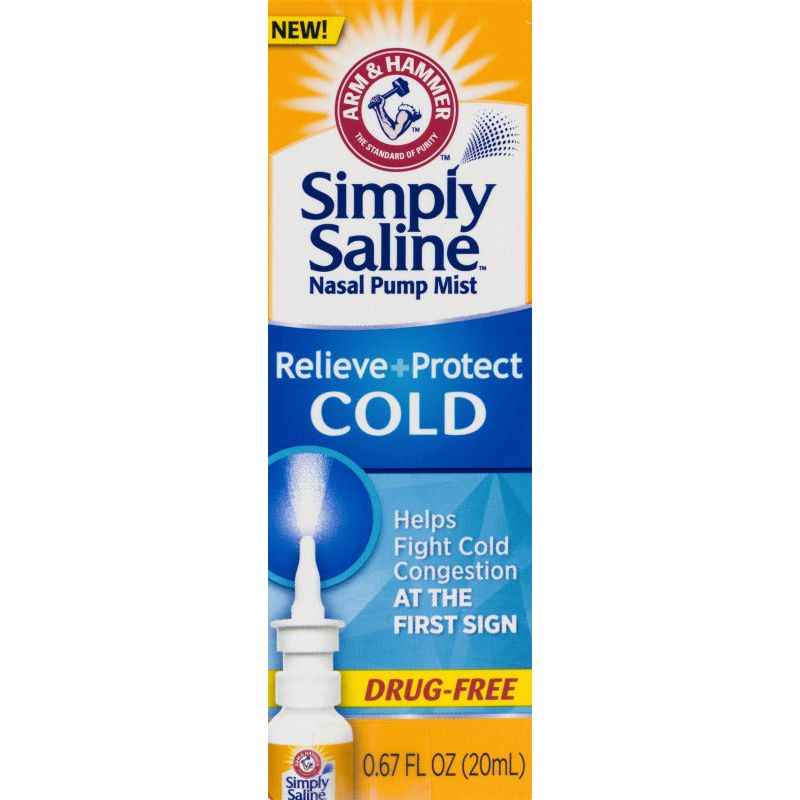 Arm &amp; Hammer Simply Saline Nasal Pump Mist Relieve+Protect Cold