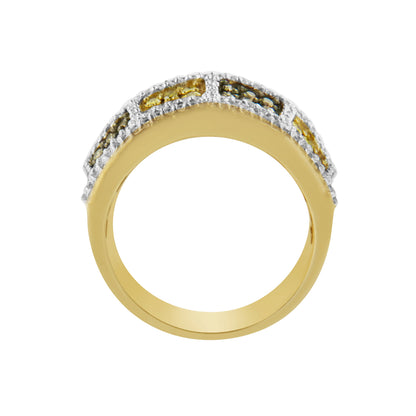 14KT Yellow Gold Champagne, Yellow and Round Diamond Band Ring (1 1/2 cttw, H-I Color, I1-I2 Clarity) by Bids.com