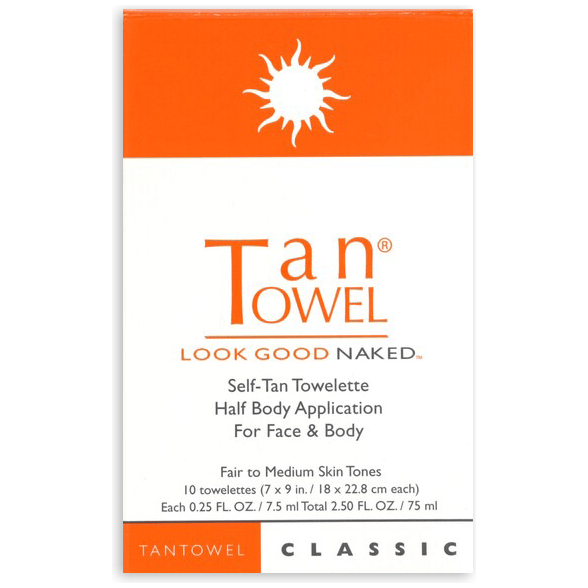 Tan Towel Classic Self-Tan Towelette, Fair to Medium Skin Tones 10 pack by Pasteur Pharmacy