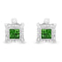 Sterling Silver Color Treated Princess Diamond Quad Stud Earring (1/2 cttw, Green Color, I1-I2 Clarity) by Bids.com