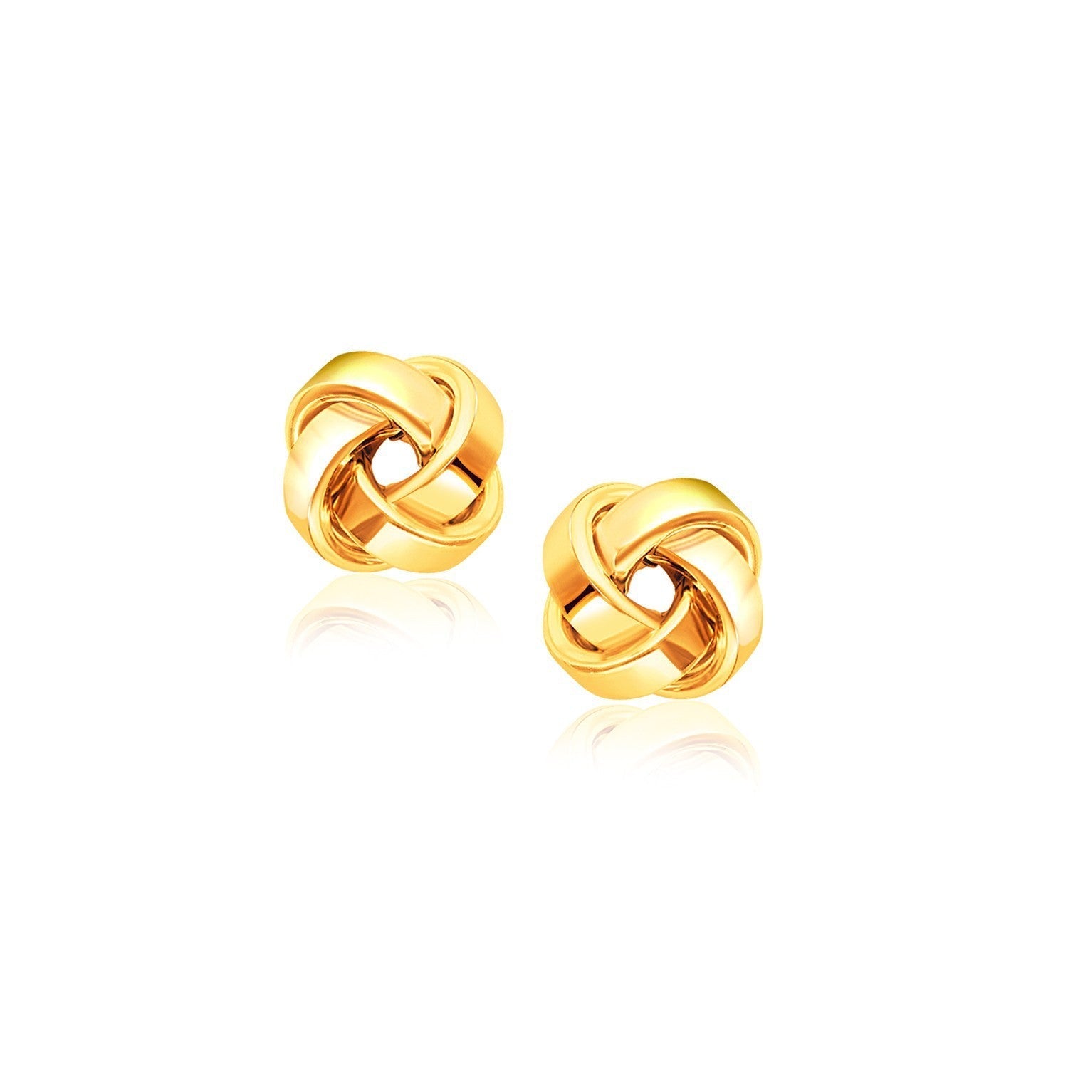 14k Yellow Gold Classic Love Knot Stud Earrings  DestGlow