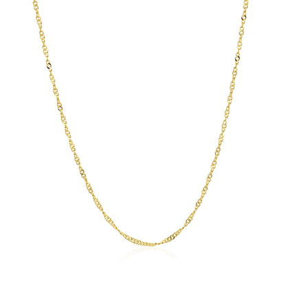 14k Yellow Gold Singapore Style Adjustable Chain (1.40 mm) by Bids.com