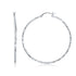 14k White Gold Diamond Cut Hoop Earrings (1 3/4 inch Diameter) by Bids.com