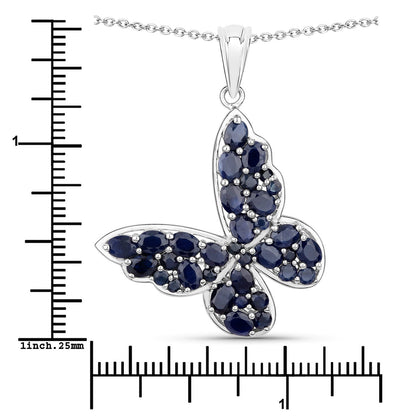 4.36 Carat Genuine Blue Sapphire .925 Sterling Silver Pendant by Bids.com