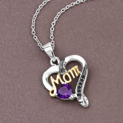 0.48 Carat Genuine Amethyst and Black Spinel .925 Sterling Silver Pendant by Bids.com