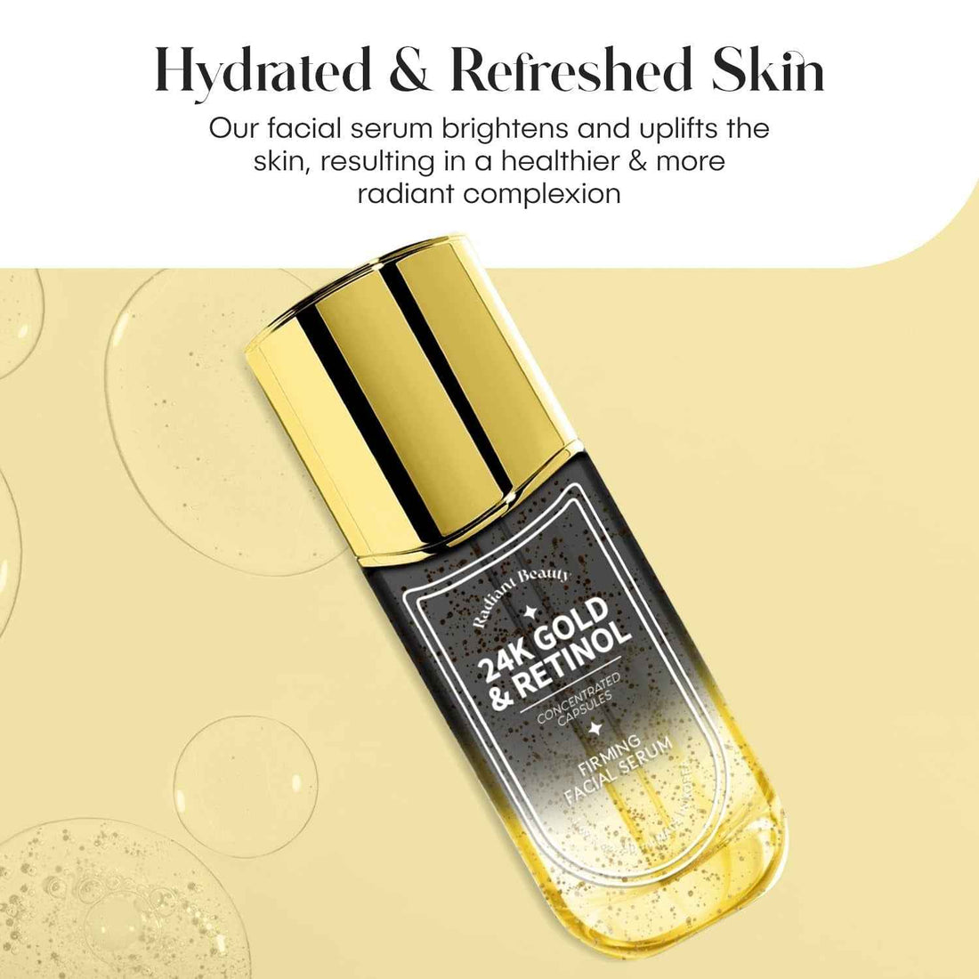 24K Gold &amp; Retinol Firming Serum - Moisturizing, &amp; Protecting - Reduces Dark Spots &amp; Wrinkles - Dermatologist Tested, Korean Skin Care - 1.69 FL.OZ.