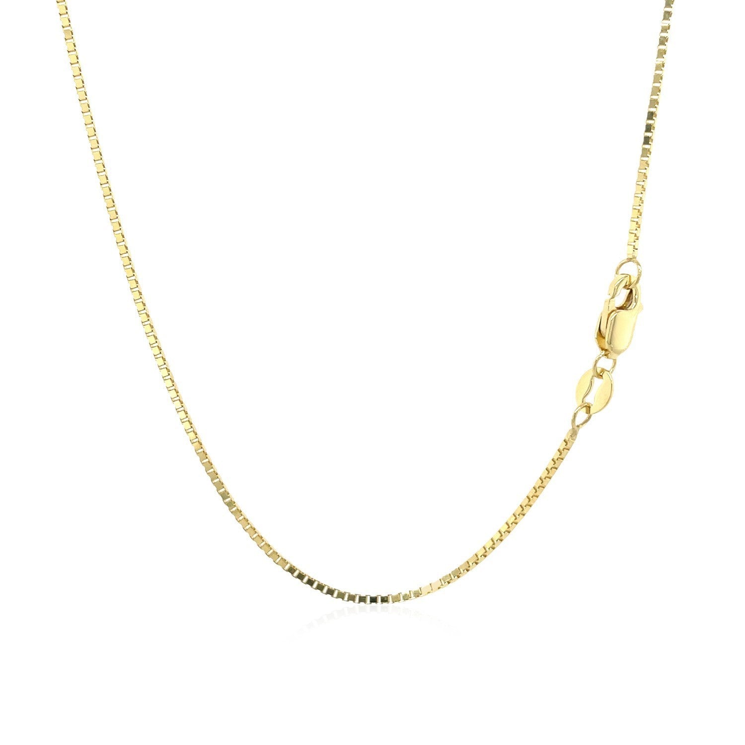 18k Yellow Gold Classic Box Chain (0.85 mm)  DestGlow